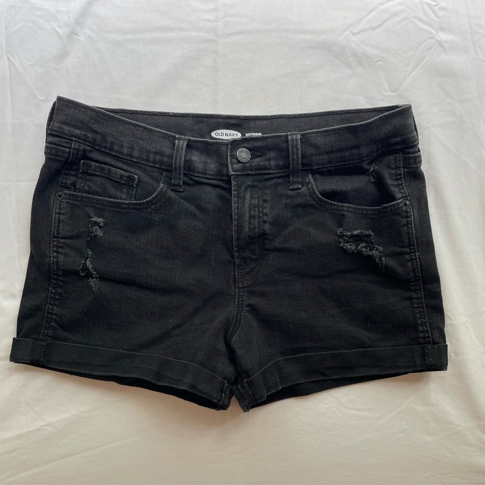 Old Navy Boyfriend Shorts (Distressed Black)